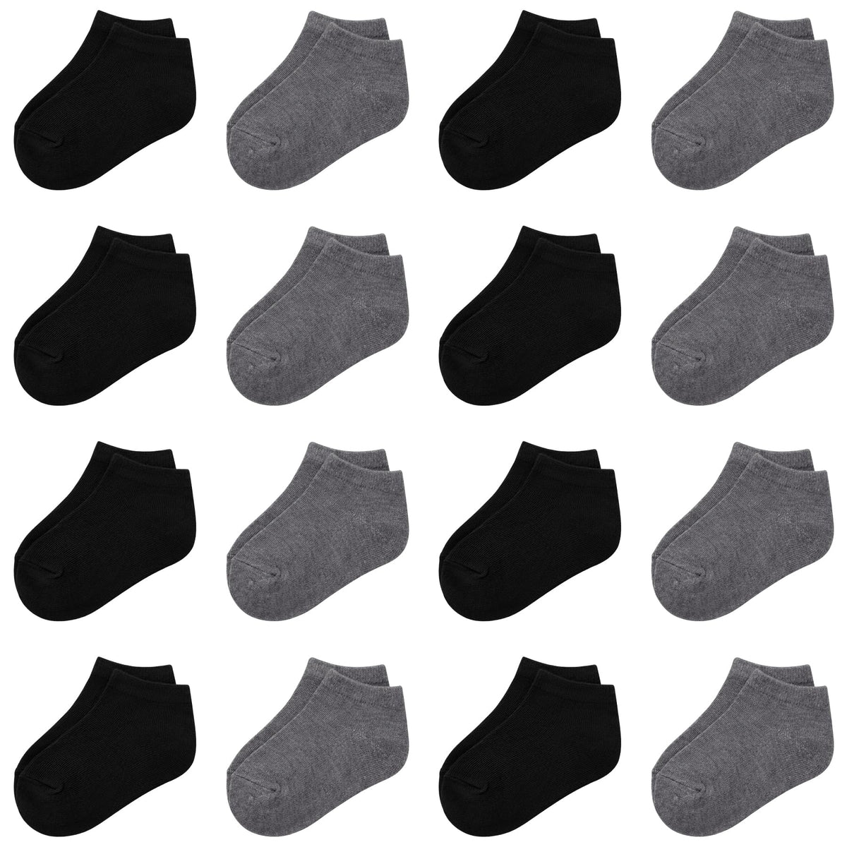 Tenpluszero Toddler Socks - 16 Pack Kids Low Cut Athletic Ankle Socks Baby Boys Girls Breathable Socks Bulk