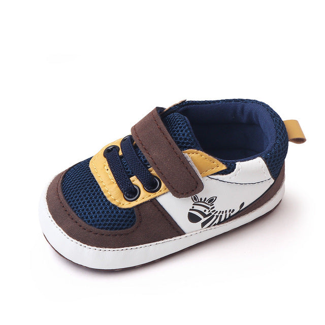 Classic Colorblock Soft Sole Sneakers for Newborns