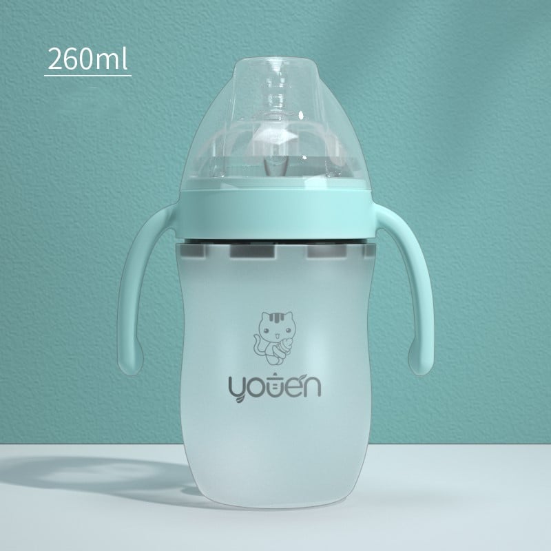 Silicone Baby Bottle with Soft Straw and Anti-Drop Design