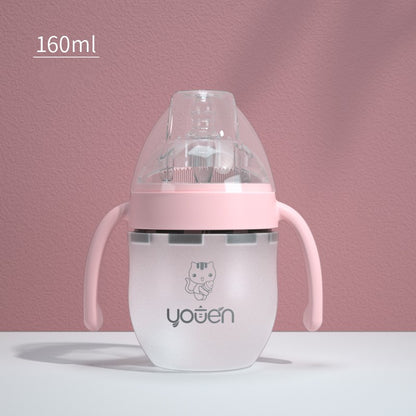 Silicone Baby Bottle with Soft Straw and Anti-Drop Design