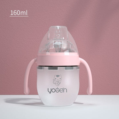 Silicone Baby Bottle with Soft Straw and Anti-Drop Design