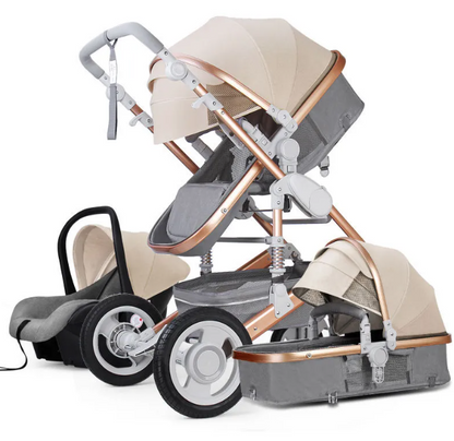 High-View Foldable Stroller – Sit & Recline Comfort