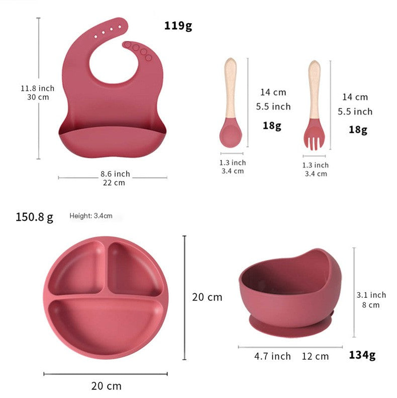 Silicone Suction Cup Divided Plate Set for Kids
