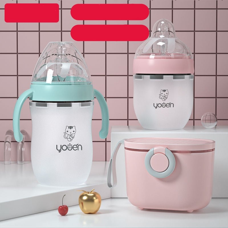 Silicone Baby Bottle with Soft Straw and Anti-Drop Design