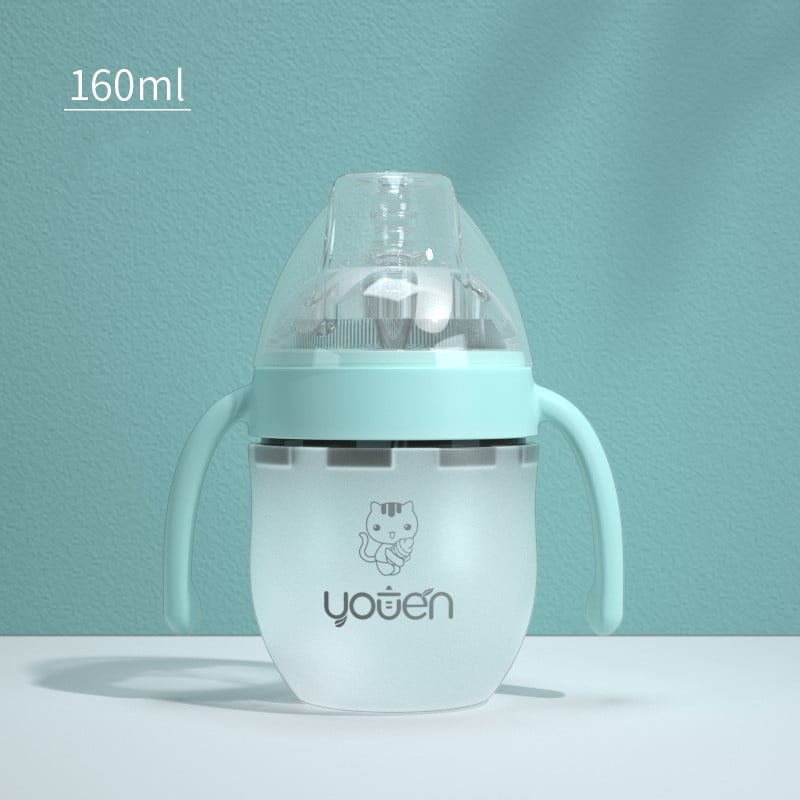 Silicone Baby Bottle with Soft Straw and Anti-Drop Design