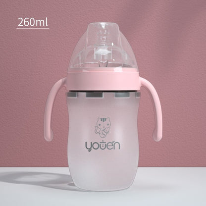 Silicone Baby Bottle with Soft Straw and Anti-Drop Design